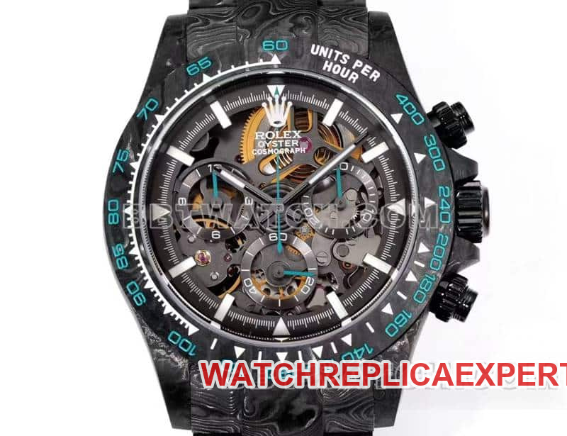 TW factory Rolex Daytona carbon fiber hollow plate black steel bracelet front live photo