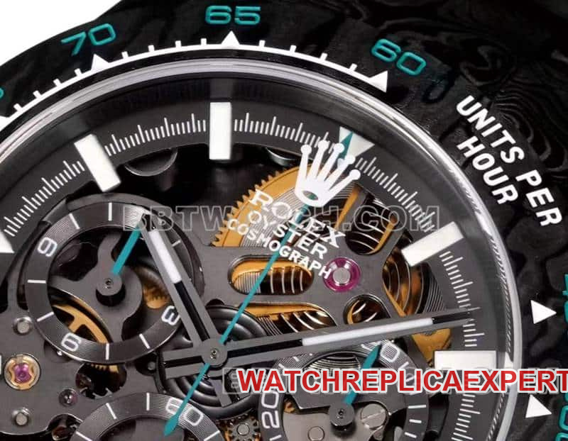 TW factory Rolex Daytona carbon fiber hollow plate black steel bracelet front live photo