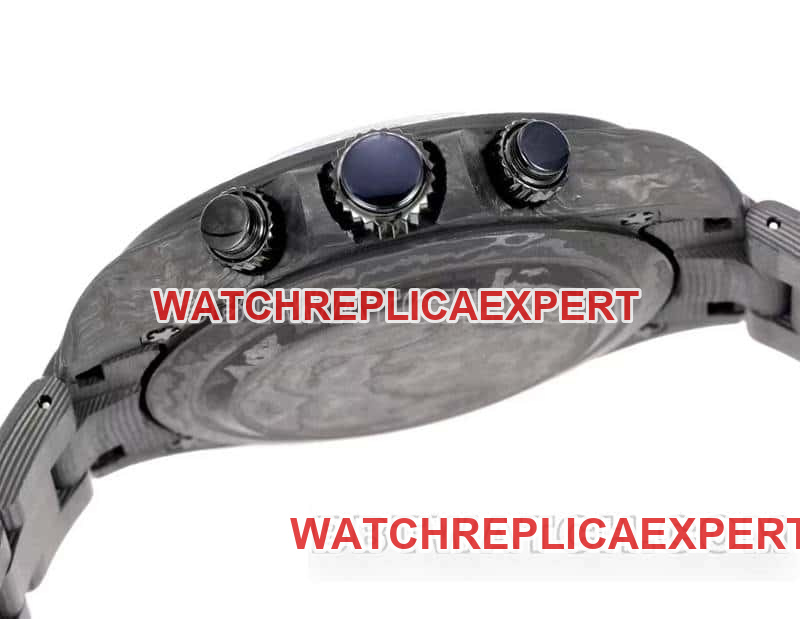 TW factory Rolex Daytona carbon fiber hollow plate black steel bracelet side live photo