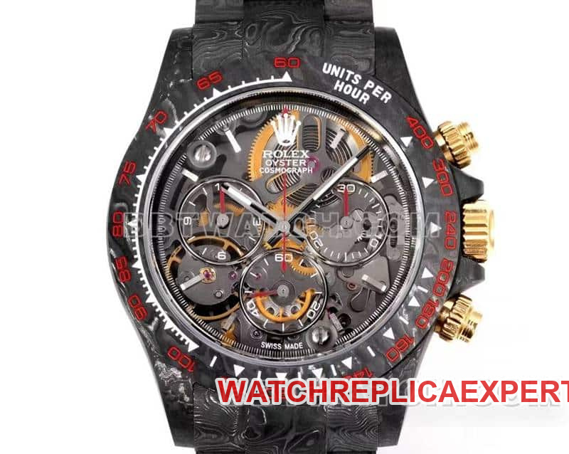 TW factory Rolex Daytona top-tier carbon fiber hollow plate black steel bracelet front live photo