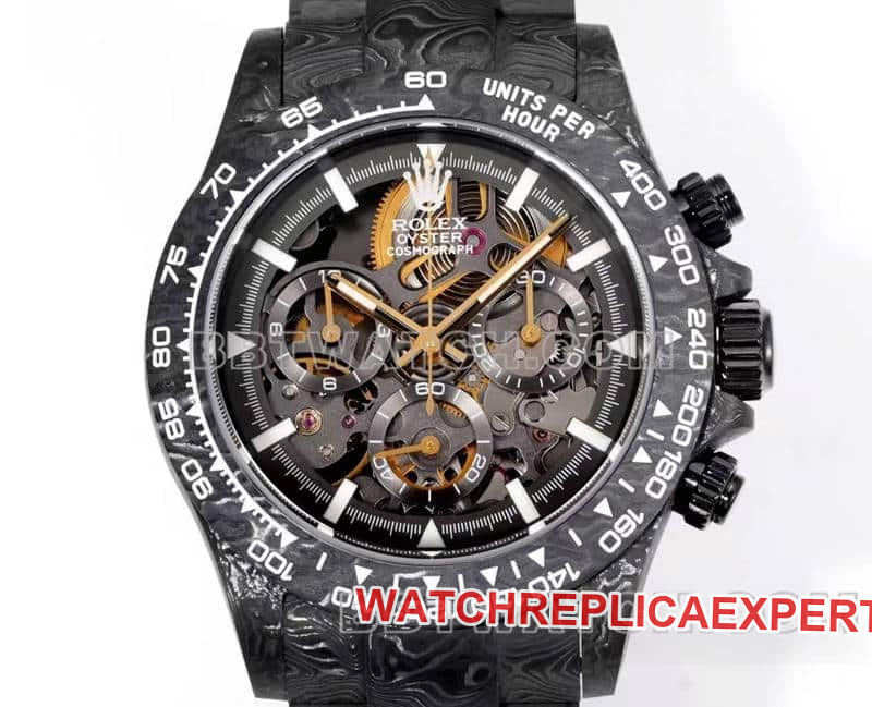 TW factory Rolex Daytonatop-tier 1:1high-quality carbon fiber hollow plate black steel bracelet front live photo