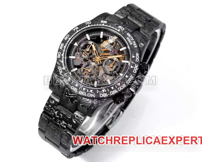 TW factory Rolex Daytonatop-tier 1:1high-quality carbon fiber hollow plate black steel bracelet front live photo