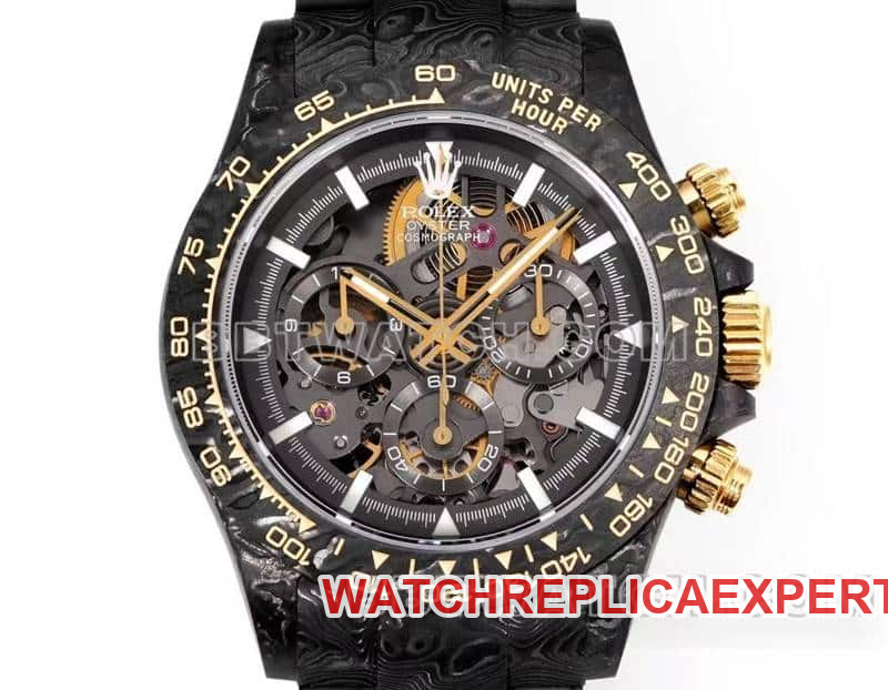 TW factory Rolex Daytonatop-tier 1:1super carbon fiber hollow plate black steel bracelet front live photo
