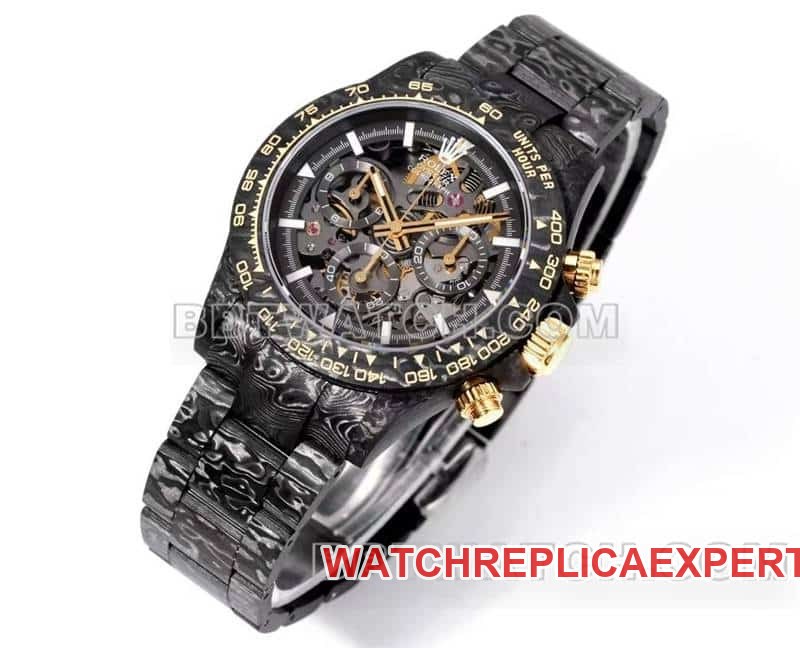 TW factory Rolex Daytonatop-tier 1:1super carbon fiber hollow plate black steel bracelet front live photo