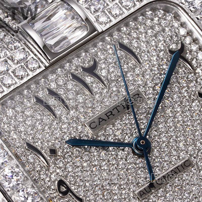 TW factory Cartier Santos top-tier Gypsophila steel bracelet model front live photo