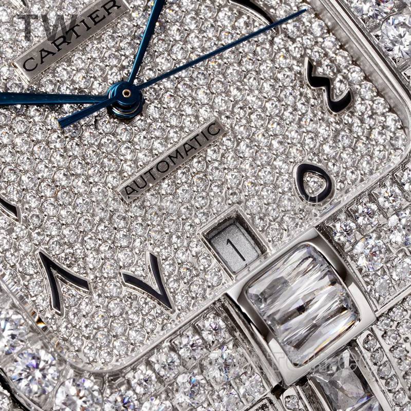 TW factory Cartier Santos top-tier Gypsophila steel bracelet model front live photo