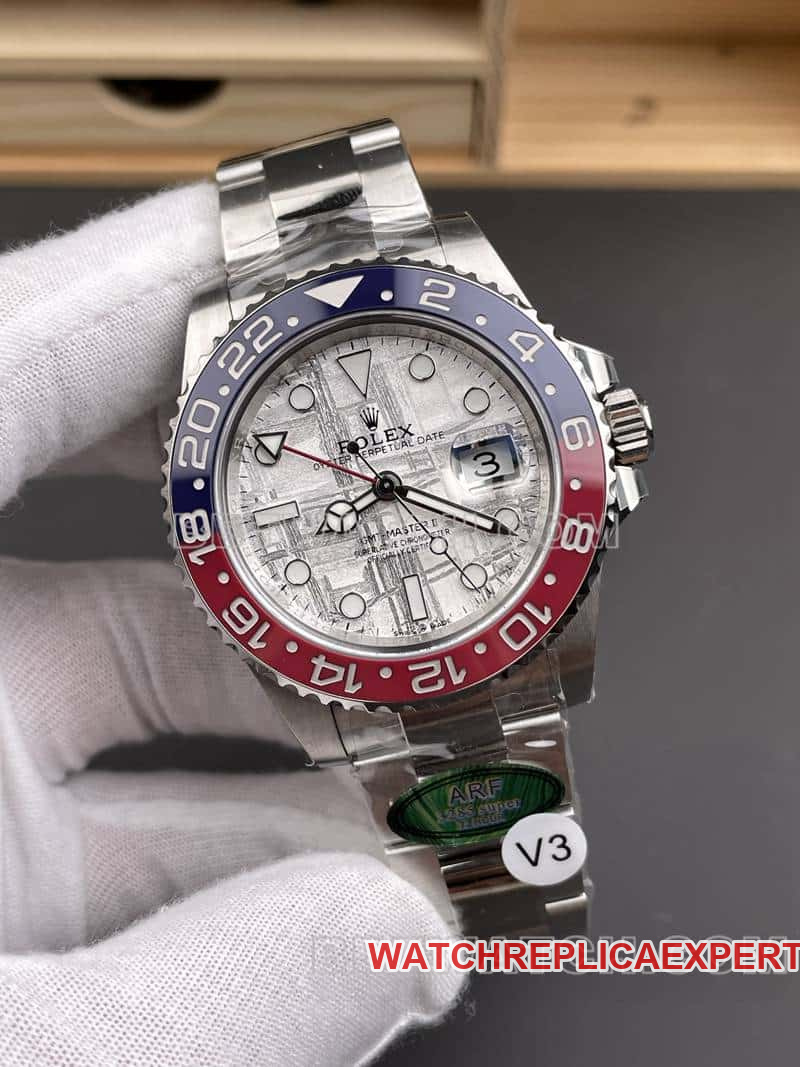 ARF RolexGMT-Mastertop-tier 1:1high-quality meteorite disc Pepsi bezel126719front live photo