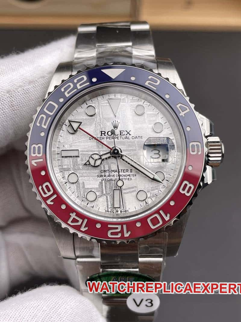 ARF RolexGMT-Mastertop-tier 1:1high-quality meteorite disc Pepsi bezel126719front live photo