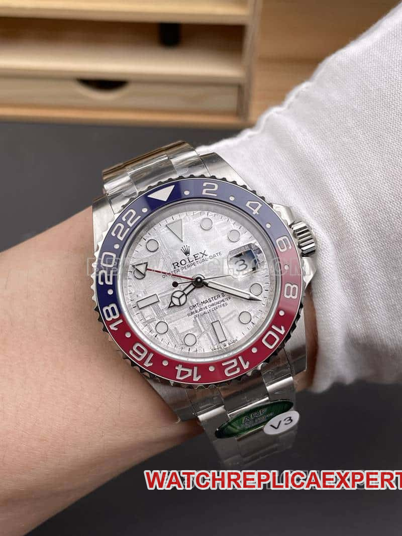 ARF RolexGMT-Mastertop-tier 1:1high-quality meteorite disc Pepsi bezel126719front live photo