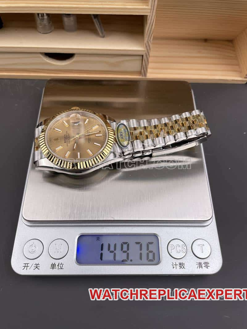 ARF FactoryRolex log top-tier gold disc gold 41mm steel bracelet model 126333 weight live photos