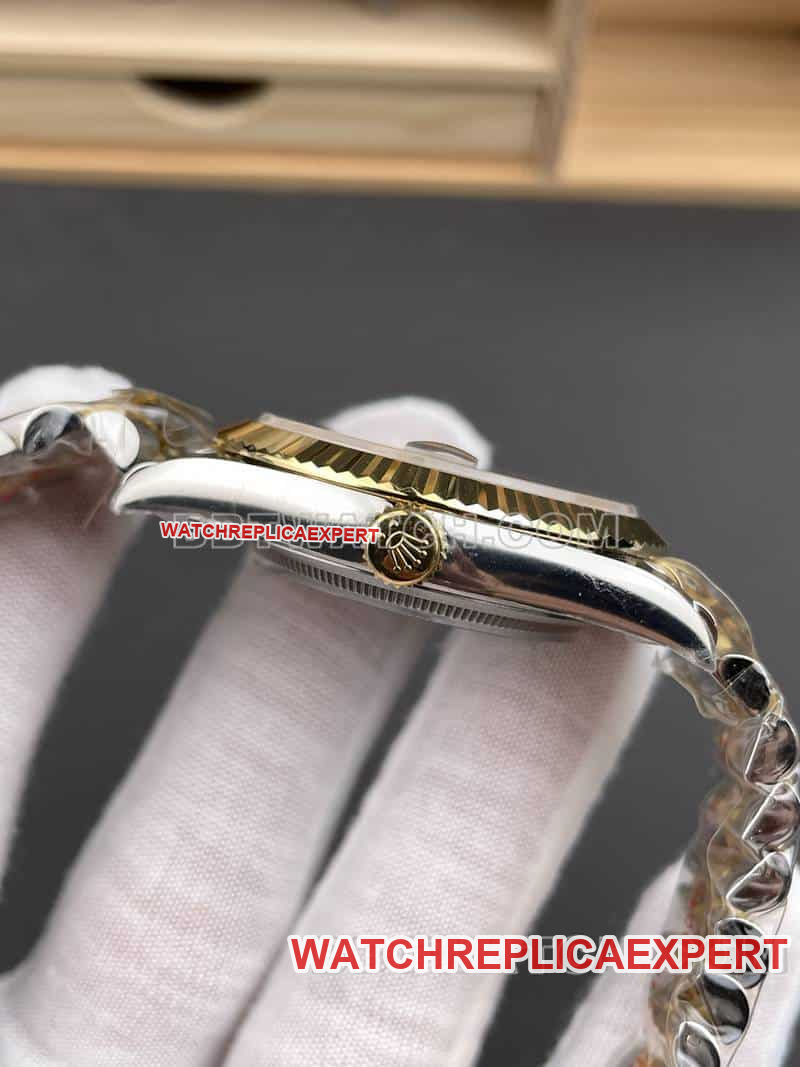 ARF FactoryRolex log top-tier gold disc gold 41mm steel bracelet model 126333side live photo