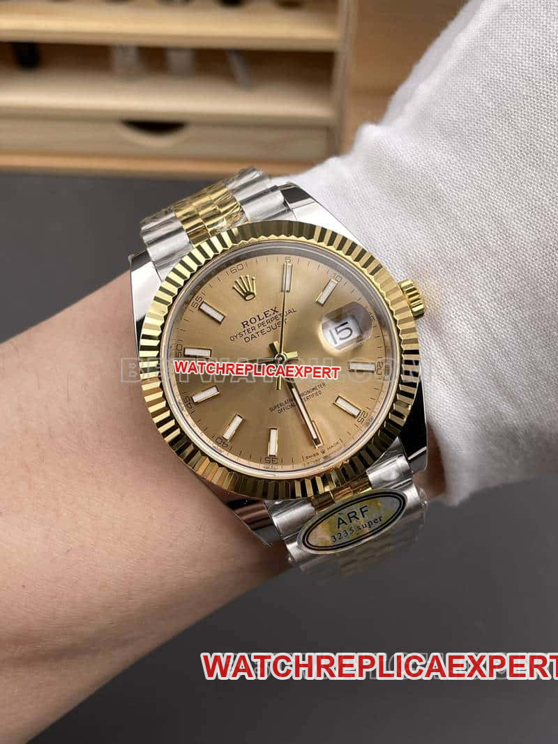 ARF FactoryRolex log top-tier gold disc gold 41mmsteel bracelet model 126333front live photo