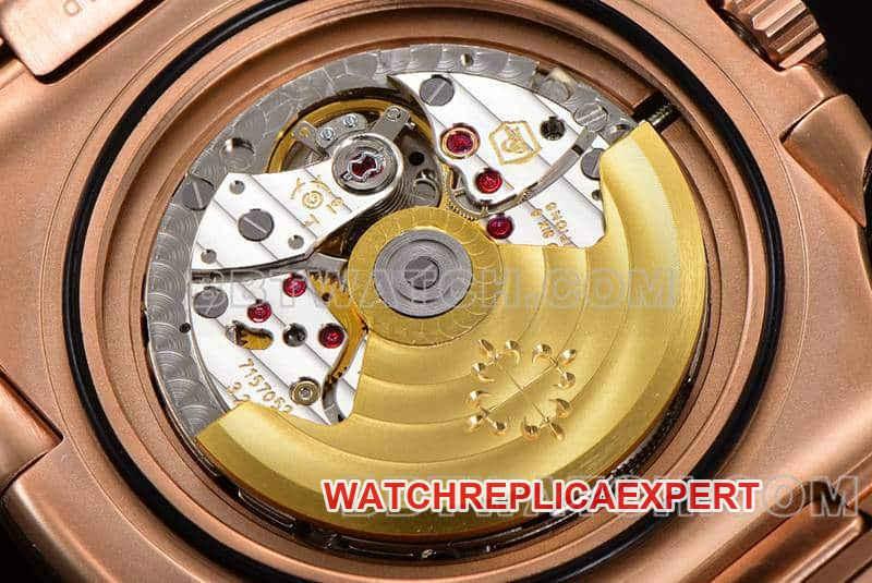 E7 factory Patek Philippe sporty and elegant top-tier black gradient disc pink diamond bezelNautilus5711caseback live photo