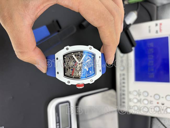 collectible watch UMI factory Richard Mille hollow plate white shell mechanical RM67-02front live photo