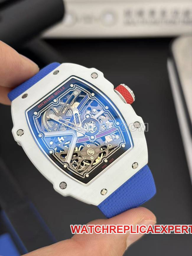 collectible watch UMI factory Richard Mille hollow plate white shell mechanical RM67-02front live photo