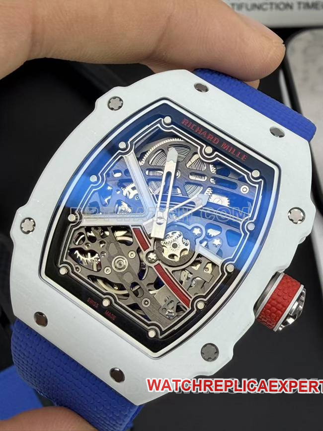 collectible watch UMI factory Richard Mille hollow plate white shell mechanical RM67-02front live photo