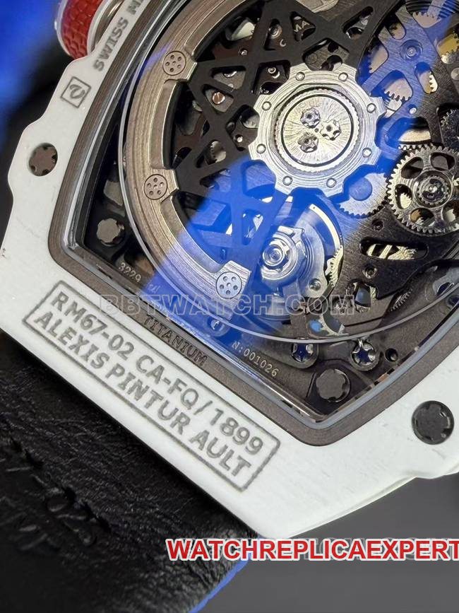 collectible watch UMI factory Richard Mille hollow plate white shell mechanical RM67-02caseback live photo