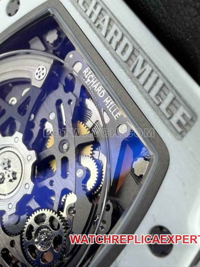 collectible watch UMI factory Richard Mille hollow plate white shell mechanical RM67-02caseback live photo
