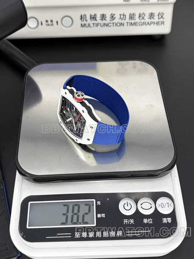 collectible watch UMI factory Richard Mille hollow plate white shell mechanical RM67-02 weight live photos