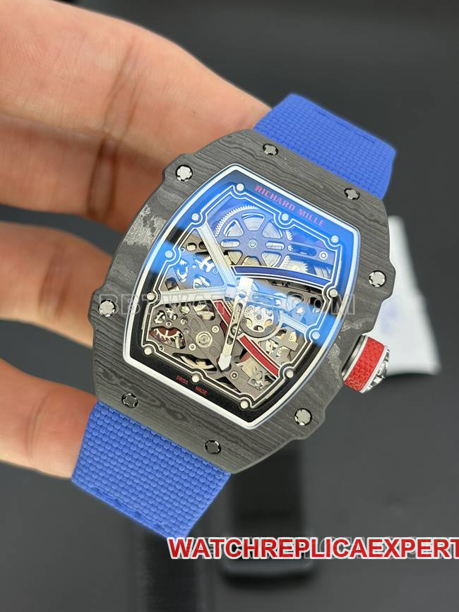 Richard Mille men's top-tier watch hollow plate black shell mechanical RM67-02front live photo