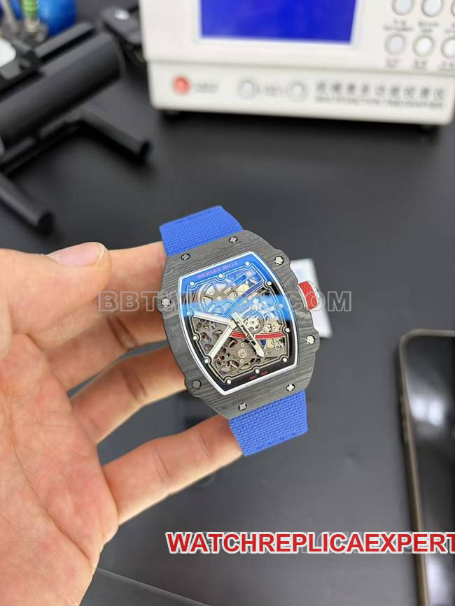 Richard Mille men's top-tier watch hollow plate black shell mechanical RM67-02front live photo