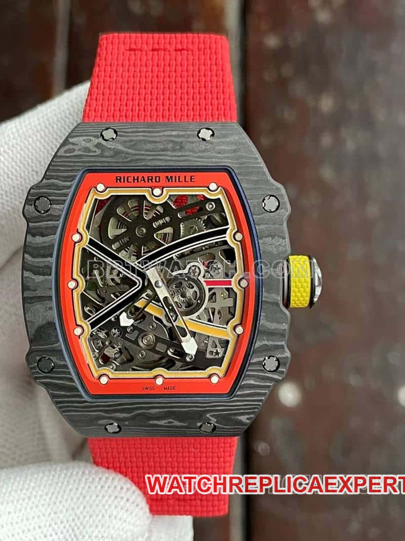 Richard Mille men's 1:1top-tier hollow plate red RM67-02front live photo