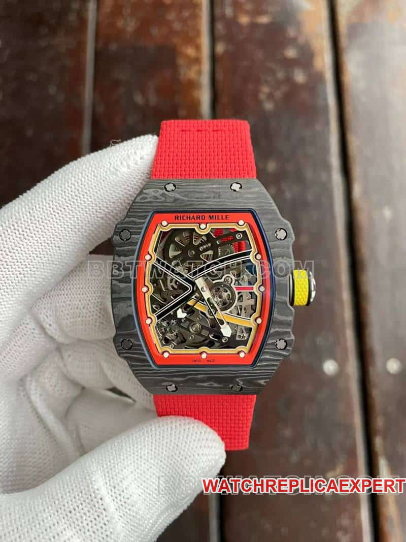 Richard Mille men's 1:1top-tier hollow plate red RM67-02front live photo
