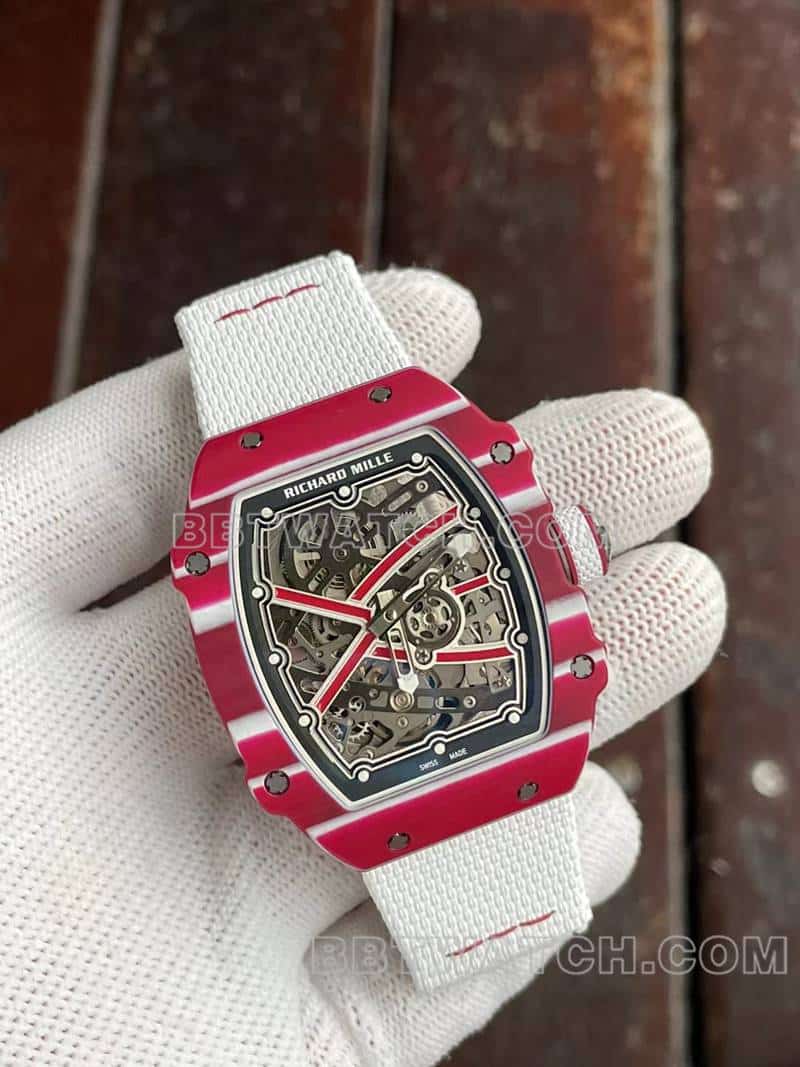Richard Mille men's top-tier 1:1high-quality hollow plate white RM67-02front live photo