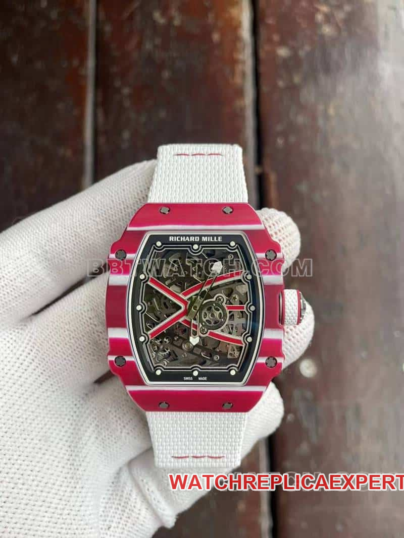 Richard Mille men's top-tier 1:1high-quality hollow plate white RM67-02front live photo