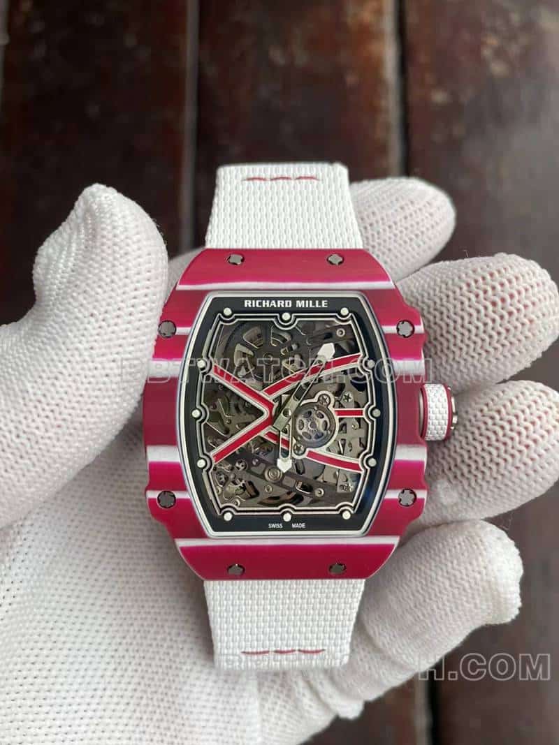Richard Mille men's top-tier 1:1high-quality hollow plate white RM67-02front live photo