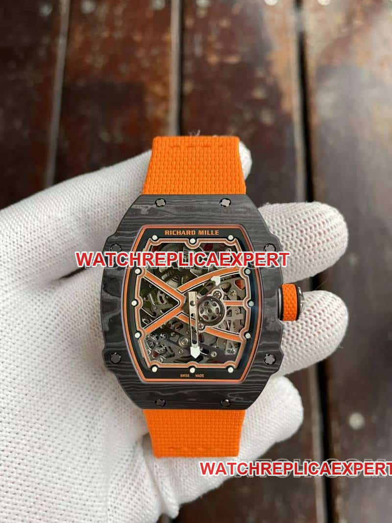 Richard Mille men's top-tier 1:1super hollow plate orange RM67-02front live photo