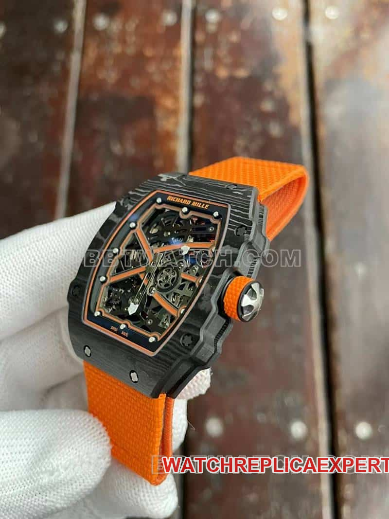 Richard Mille men's top-tier 1:1super hollow plate orange RM67-02side live photo