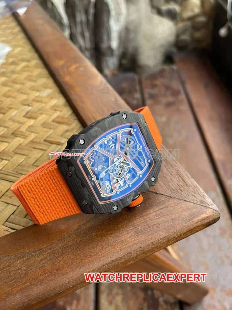 Richard Mille men's top-tier 1:1super hollow plate orange RM67-02side live photo