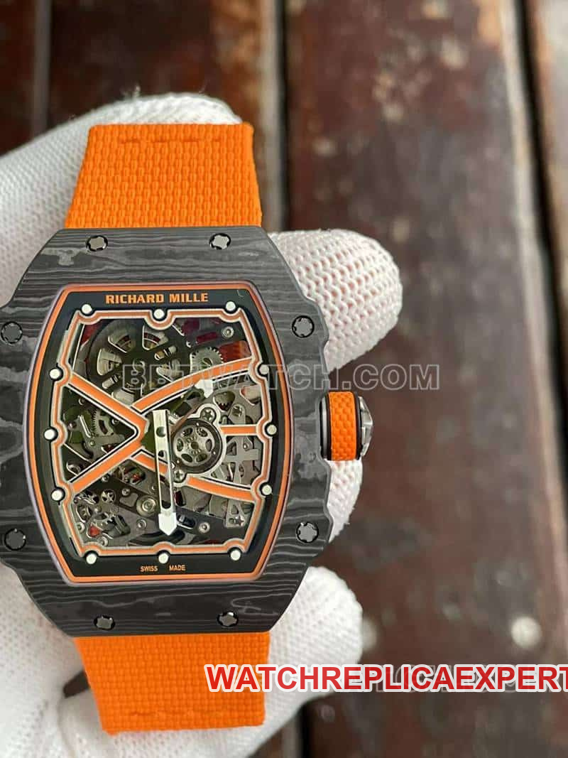 Richard Mille men's top-tier 1:1super hollow plate orange RM67-02front live photo