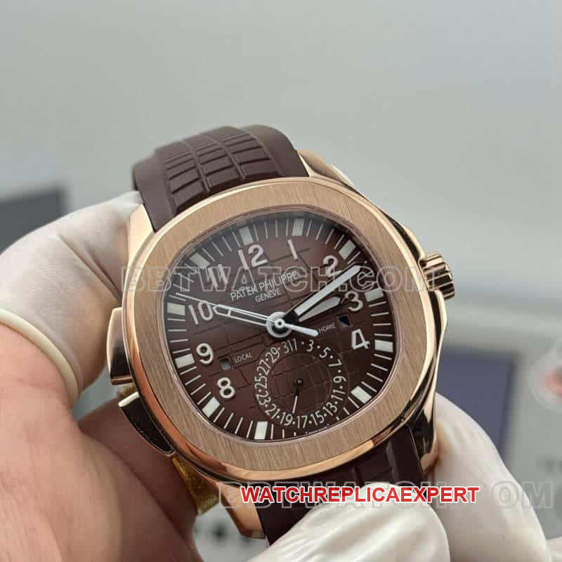 PP factory Patek PhilippeAQUANAUT1:1super brown disc grenade dual time zone 5164front live photo