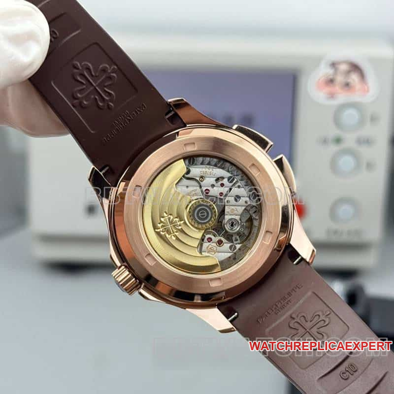 PP factory Patek PhilippeAQUANAUT1:1super brown disc grenade dual time zone 5164caseback live photo