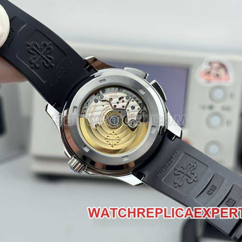 PP factory Patek PhilippeAQUANAUT1:1super cloneblack dial grenade dual time zone 5164caseback live photo