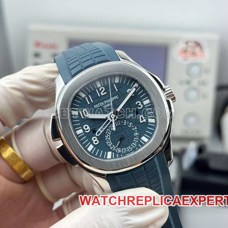 PP factory Patek PhilippeAQUANAUTsuper gray blue dial grenade dual time zone 5164front live photo