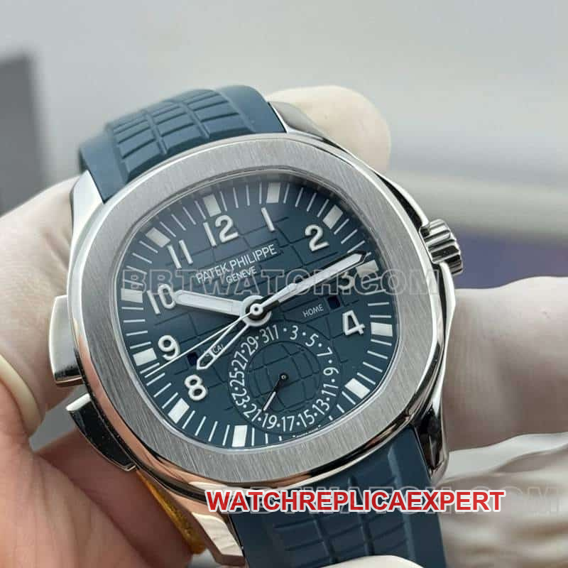 PP factory Patek PhilippeAQUANAUTsuper gray blue dial grenade dual time zone 5164front live photo