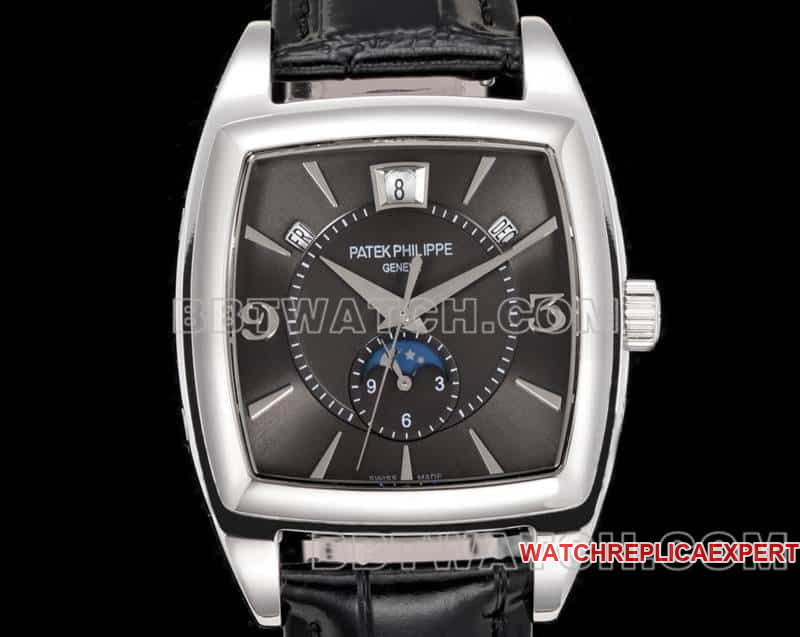 TW factory Patek Philippe complex timepiece top-tier dark gray plate leather strap model 5135front live photo