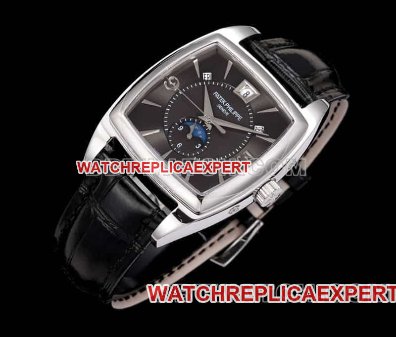 TW factory Patek Philippe complex timepiece top-tier dark gray plate leather strap model 5135front live photo