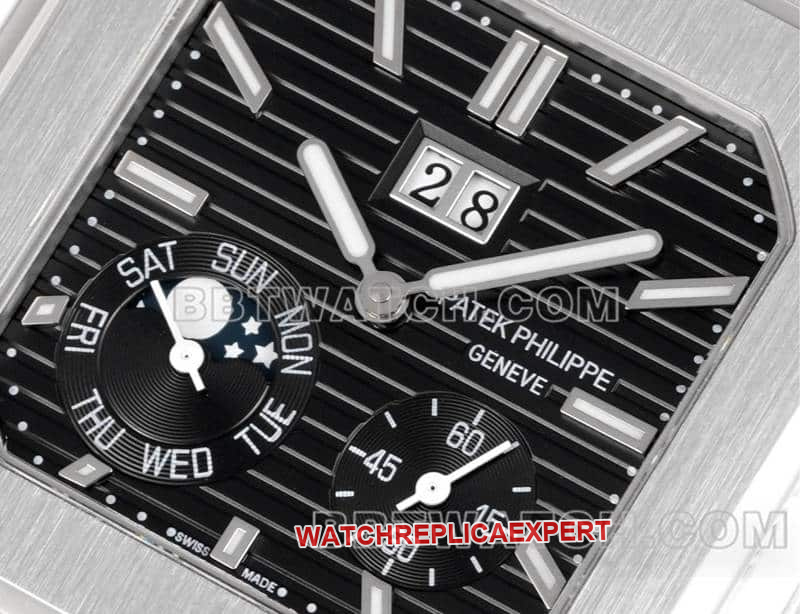 3K FactoryPatek PhilippeCUBITUSsuper cloneblack dialleather strap model 5822front live photo