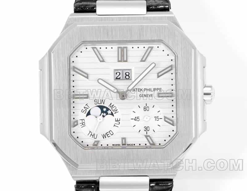 3K FactoryPatek PhilippeCUBITUS1:1top-tier replicawhite dialleather strap model 5822front live photo