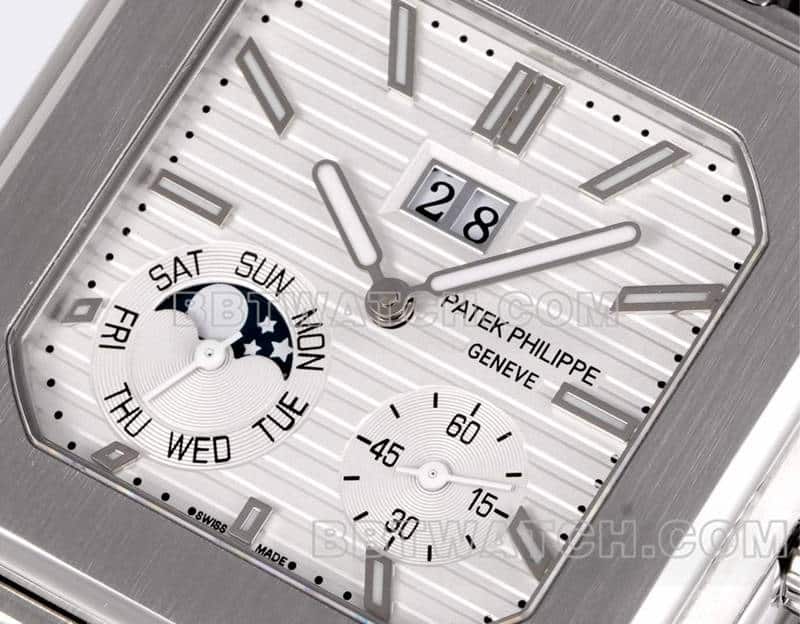 3K FactoryPatek PhilippeCUBITUS1:1top-tier replicawhite dialleather strap model 5822front live photo