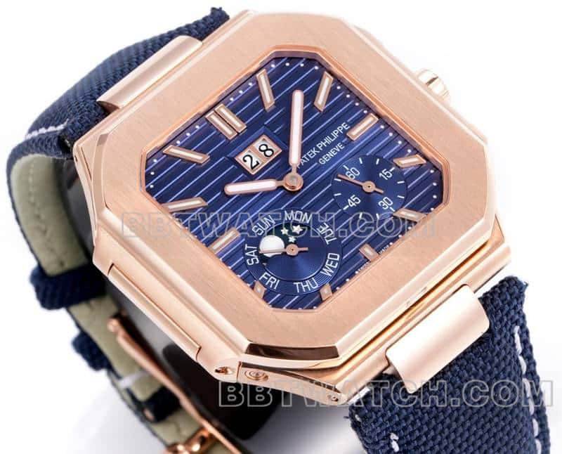3K FactoryPatek PhilippeCUBITUS1:1super cloneblue dialrose gold5822front live photo