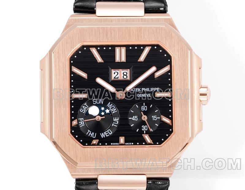 3K FactoryPatek PhilippeCUBITUS1:1super cloneblack dialrose gold5822front live photo