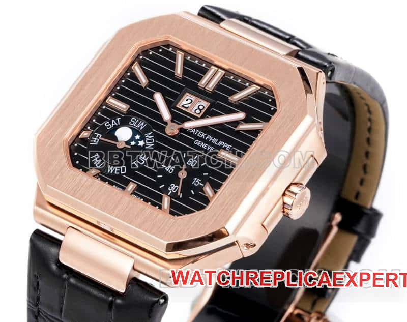 3K FactoryPatek PhilippeCUBITUS1:1super cloneblack dialrose gold5822front live photo