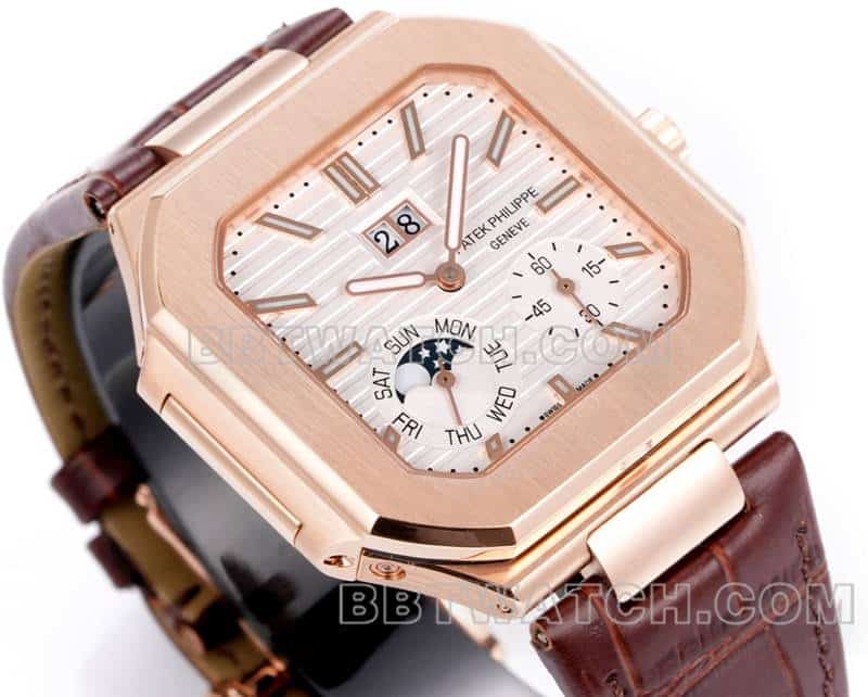 3K FactoryPatek PhilippeCUBITUSsuper clonewhite dialrose gold5822front live photo