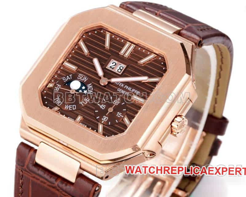 3K FactoryPatek PhilippeCUBITUS1:1top-tier brown disk rose gold5822front live photo