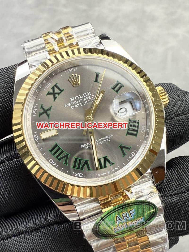 ARF factory Rolex Logbook super A dark gray disk 41mm intermediate gold five rows of links 126333 front real picture